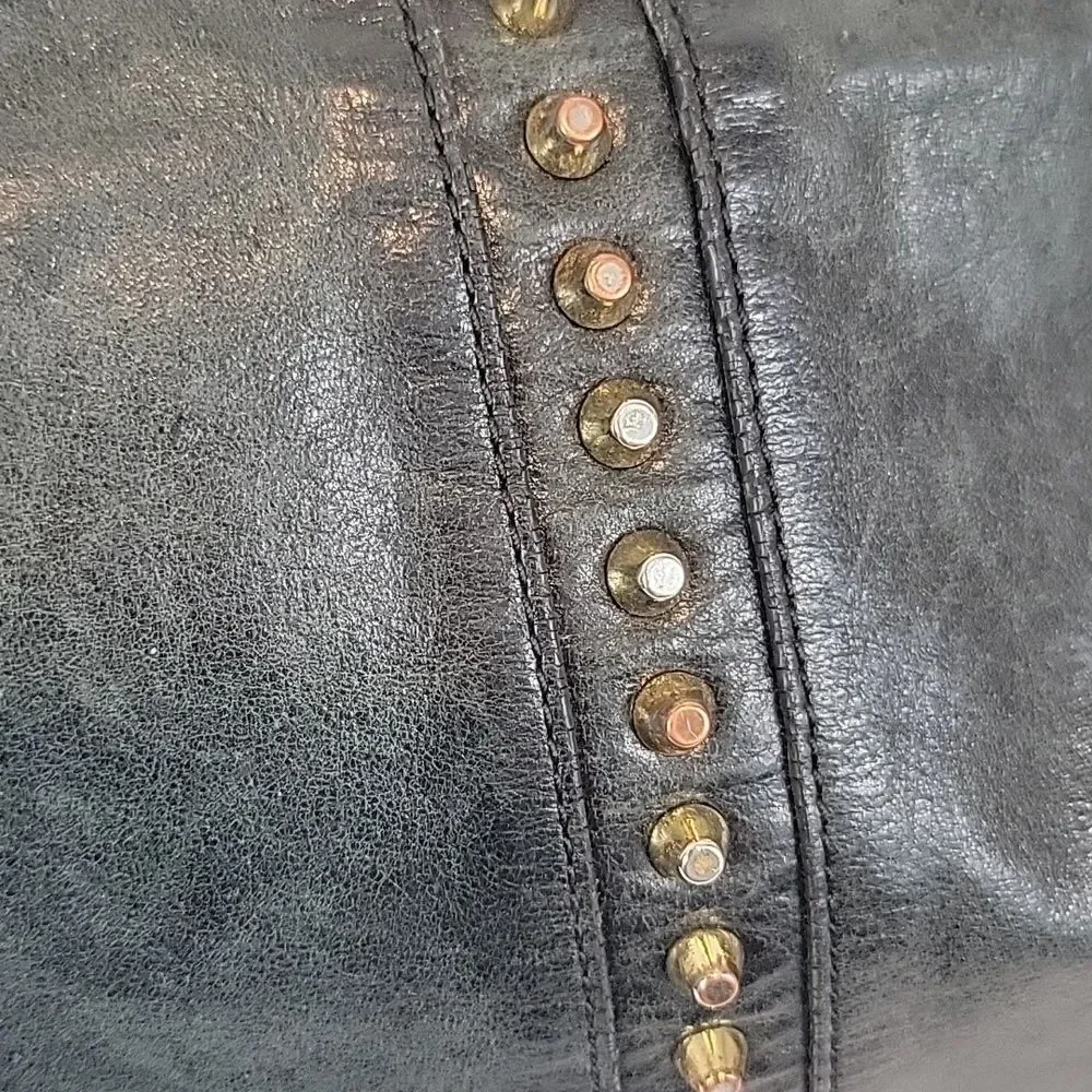 Badgley Mischka Shoulder Bag Dark Green Leather Large Capacity